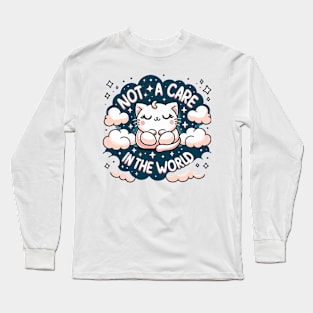 Carefree Kawaii Cat Bliss Long Sleeve T-Shirt